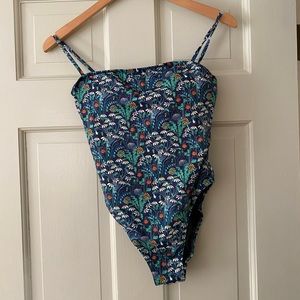 BRAND NEW NEVER WORN Liberty Print X J.crew bow back one-piece swimsuit